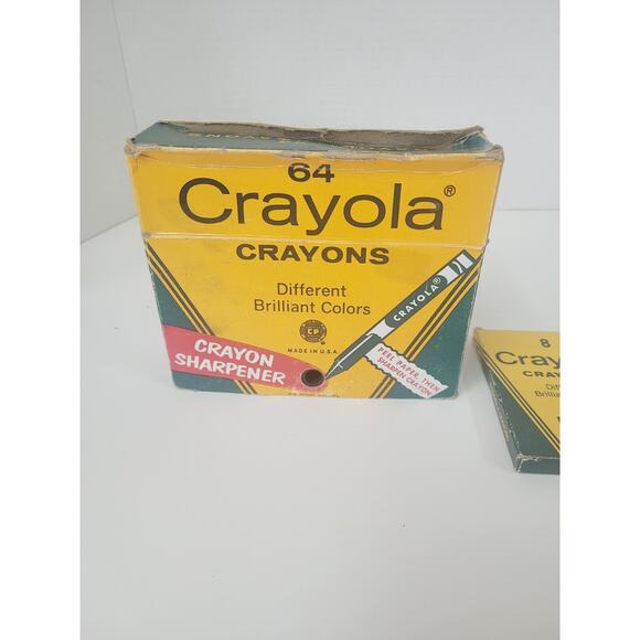 Crayola Crayons Binney & Smith 8 64 Vtg USA Retired Indian Red Thistle Maize Lot - Picture 8 of 8